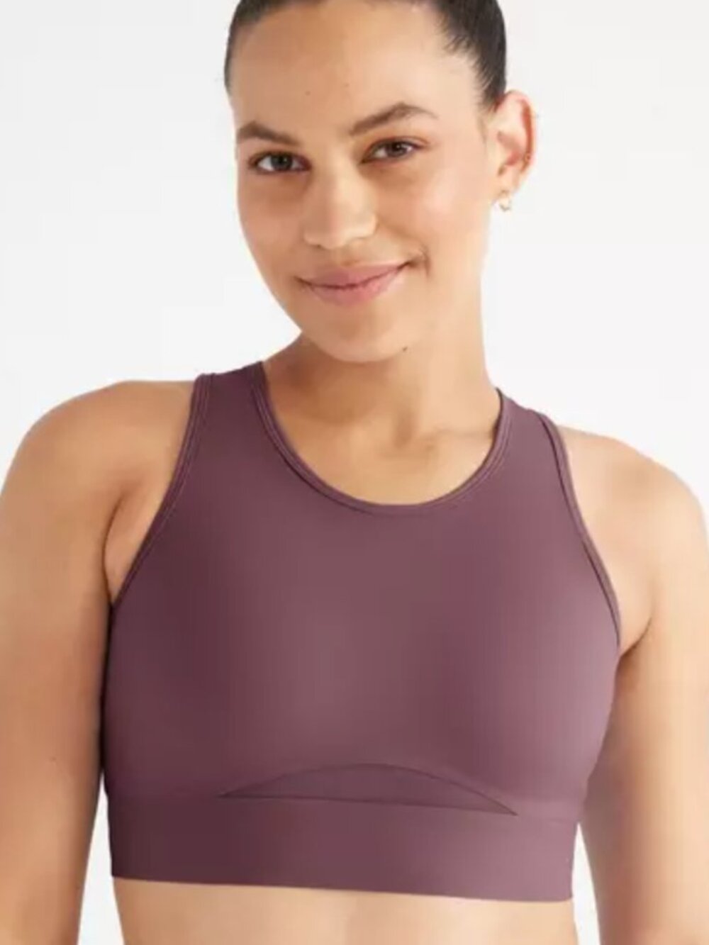 Knix Women's Size XXXXL Deep Plum Momenta Mesh Cut-Out Padded Sports Bra *FLAWS*